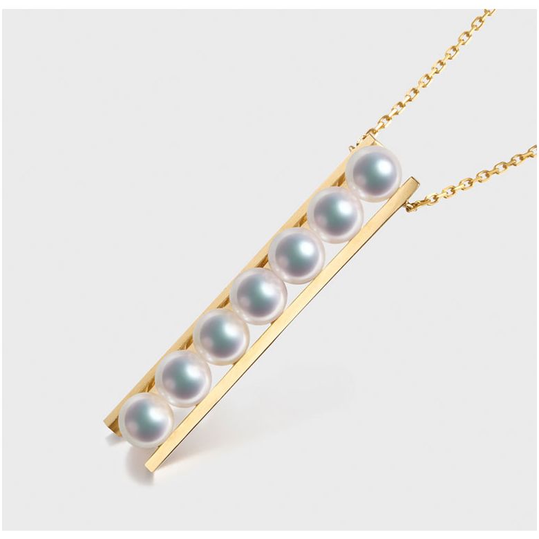 Ciondolo Tsukushi - Oro Giallo 18k e Perle Akoya - 7