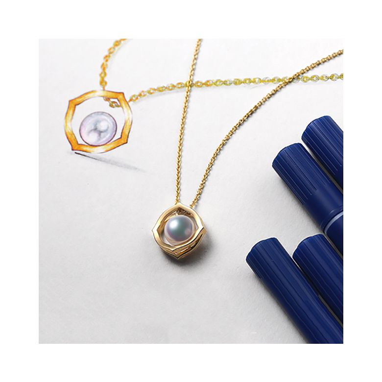 Ciondolo Coco - Oro Giallo 18kt e Perla Akoya - 8