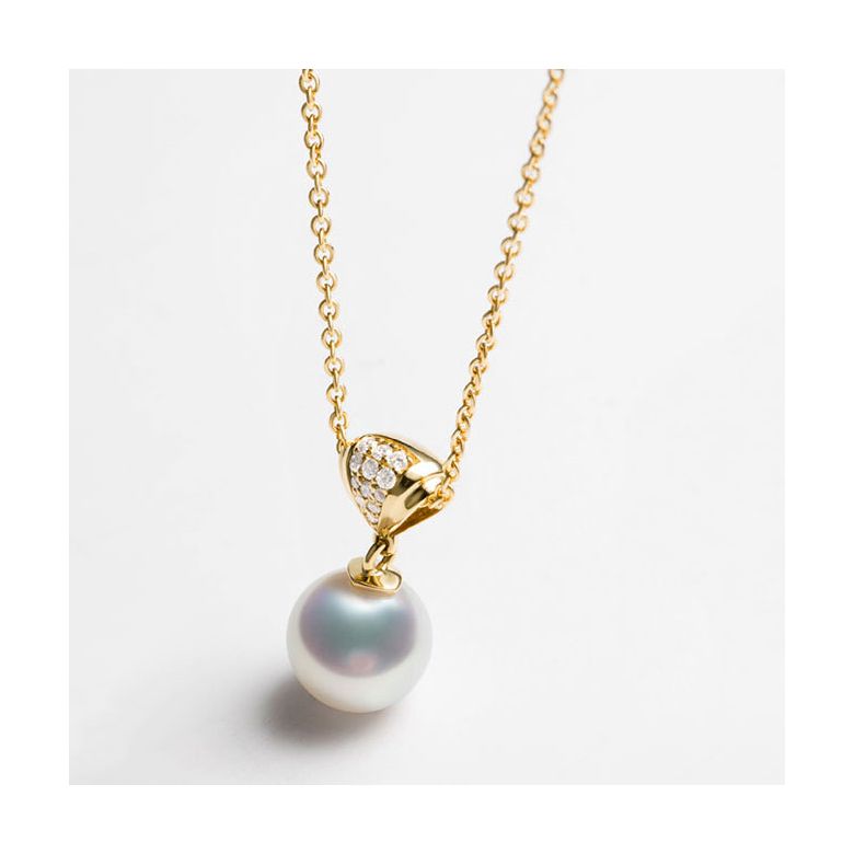 Ciondolo, anello e orecchini Sarah Bernhardt. Perle Akoya, oro giallo, diamanti - 9