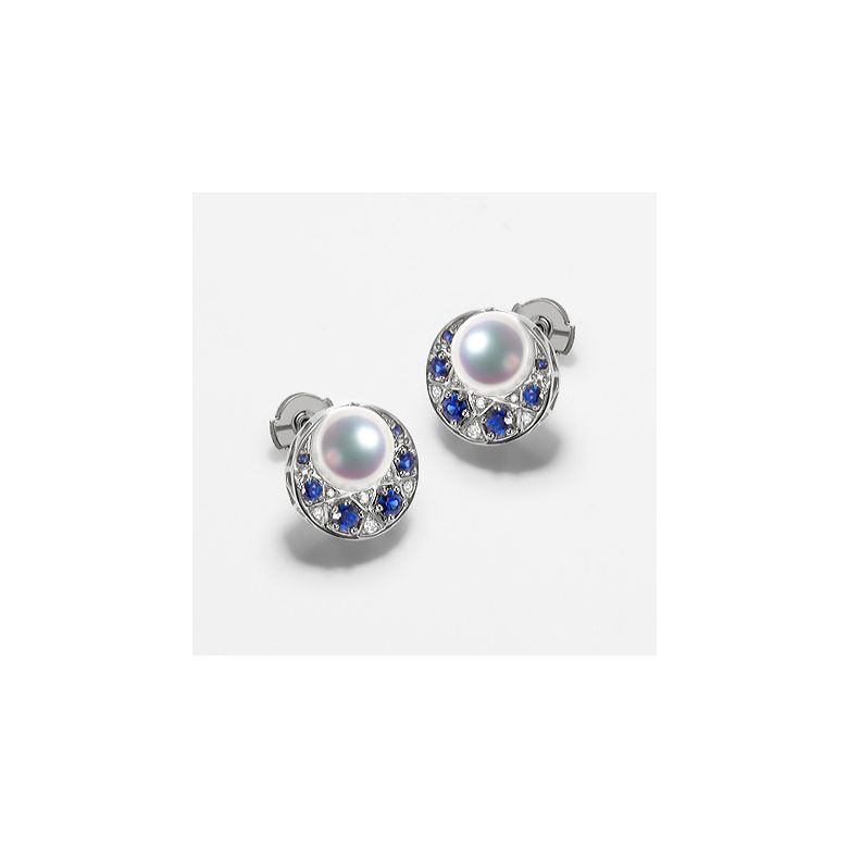 Orecchini Mikadzuki - Perle Akoya Bianche & Oro Bianco 18kt - 2