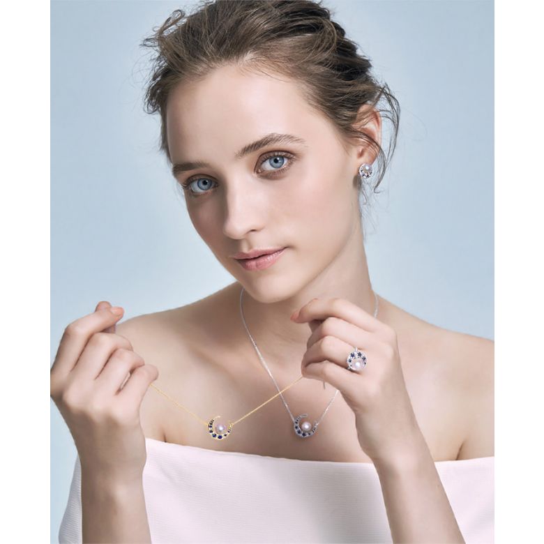 Orecchini Mikadzuki - Perle Akoya Bianche & Oro Bianco 18kt - 6