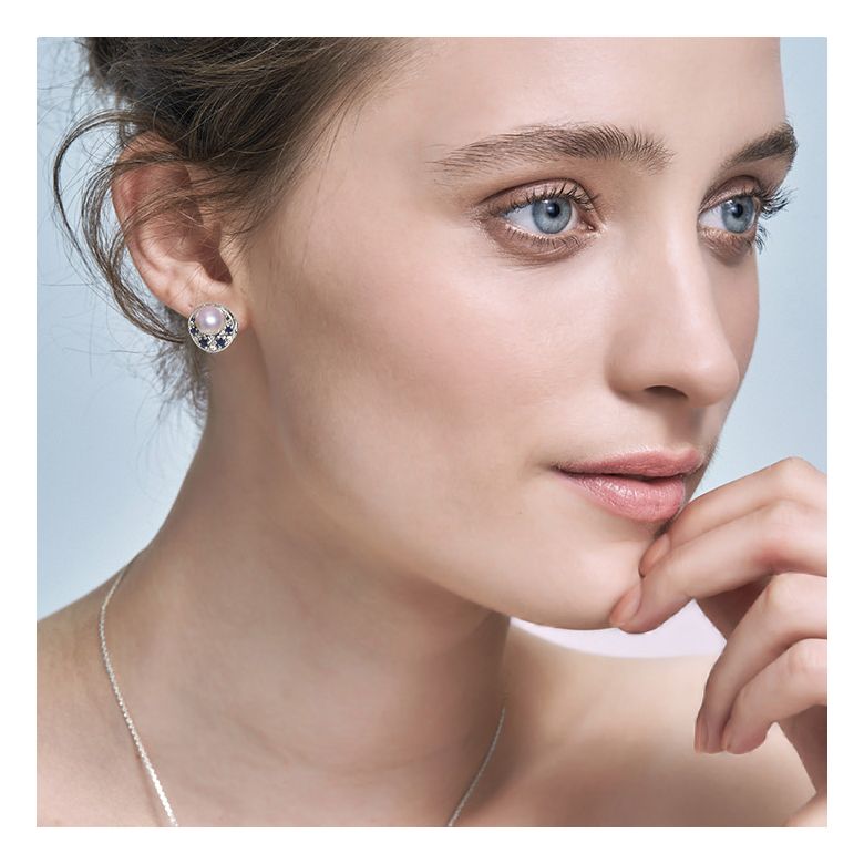 Orecchini Mikadzuki - Perle Akoya Bianche & Oro Bianco 18kt - 5