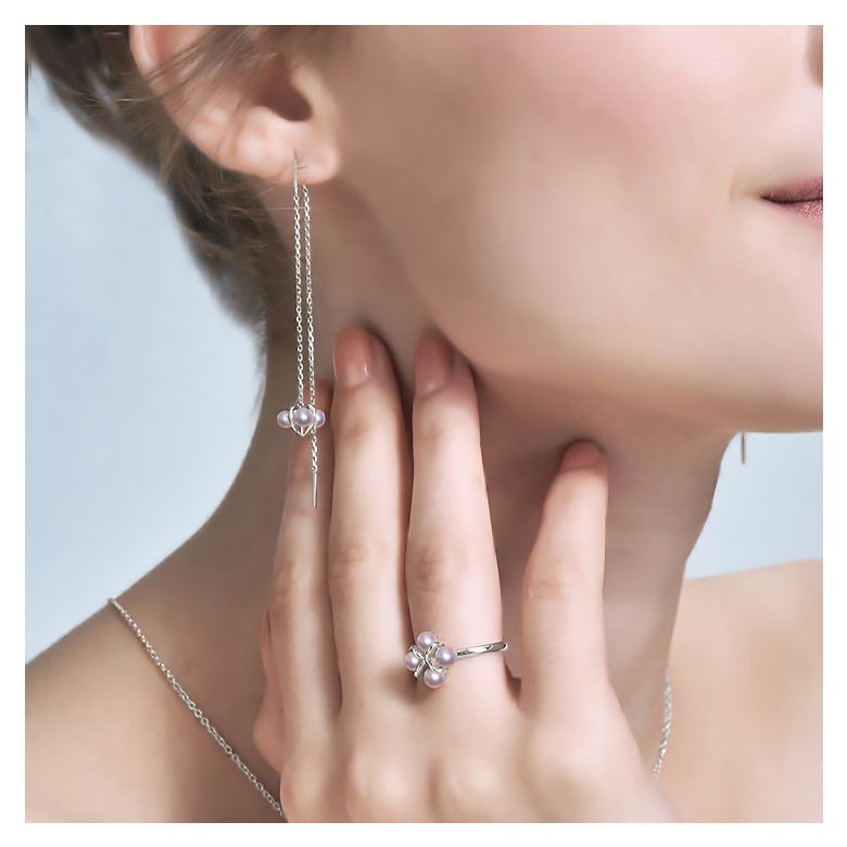 Anello Trèfle - Oro Bianco & Perla Akoya - 3