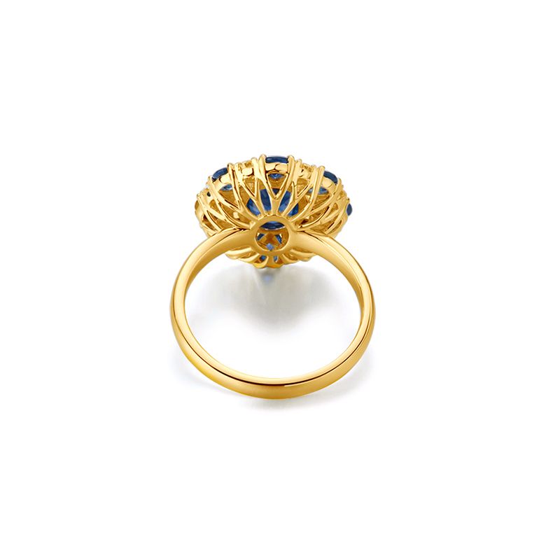 Anello Marguerite Du Cap - Oro Giallo, Diamanti & Zaffiri - 6