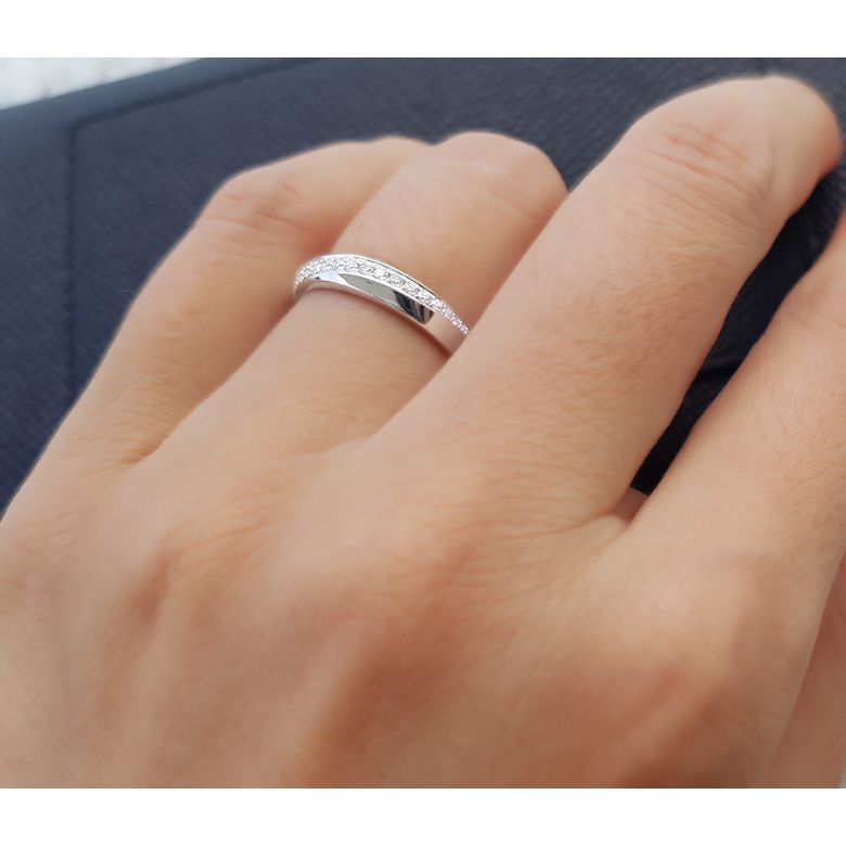 Fede Nuziale da Donna Téa - Oro Bianco e Diamanti - 10