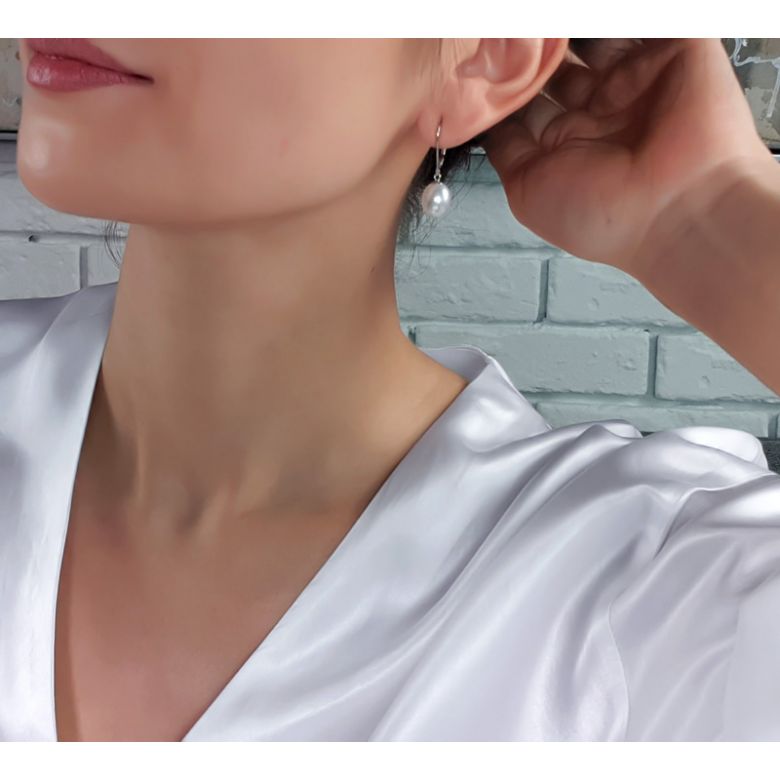 Orecchini Aurore - Perle Acqua Dolce Bianche - Monachella Oro Bianco - 2