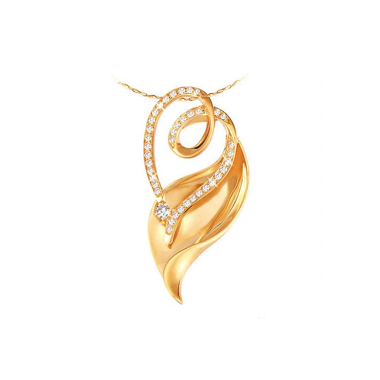 Ciondolo - Oro giallo 3.80gr - Diamanti 0.280ct - 1