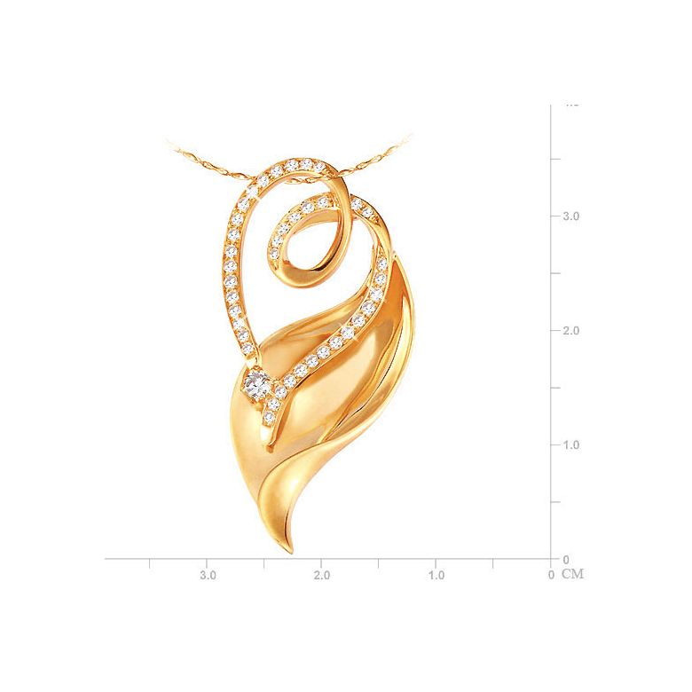 Ciondolo - Oro giallo 3.80gr - Diamanti 0.280ct - 3