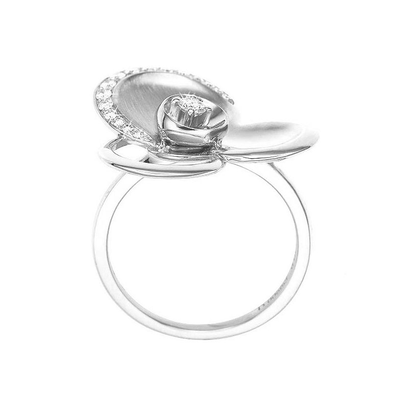 Anello Donna - Oro bianco 6.98gr - Diamanti 0.216ct - 4