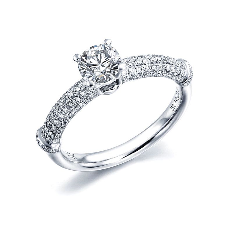 Anello di Fidanzamento Donna Bambù Prestigio - Oro Bianco & Diamanti VS/G | Gemperles - 1