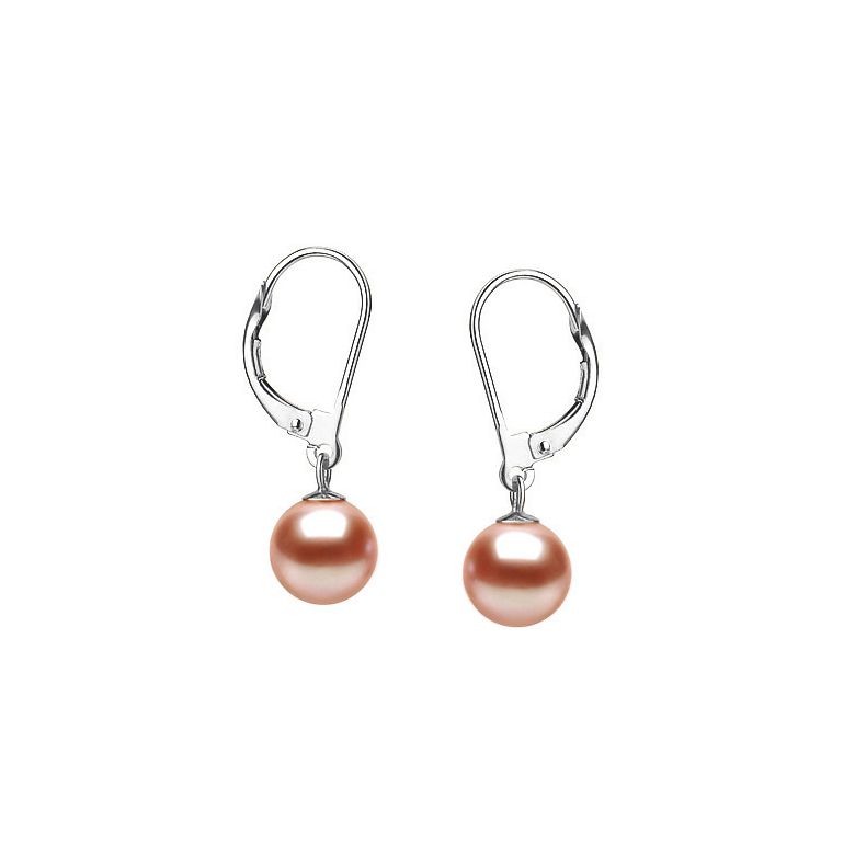 Orecchini Tamara - Perle Acqua Dolce Rosa, Monachella Oro Bianco - 1