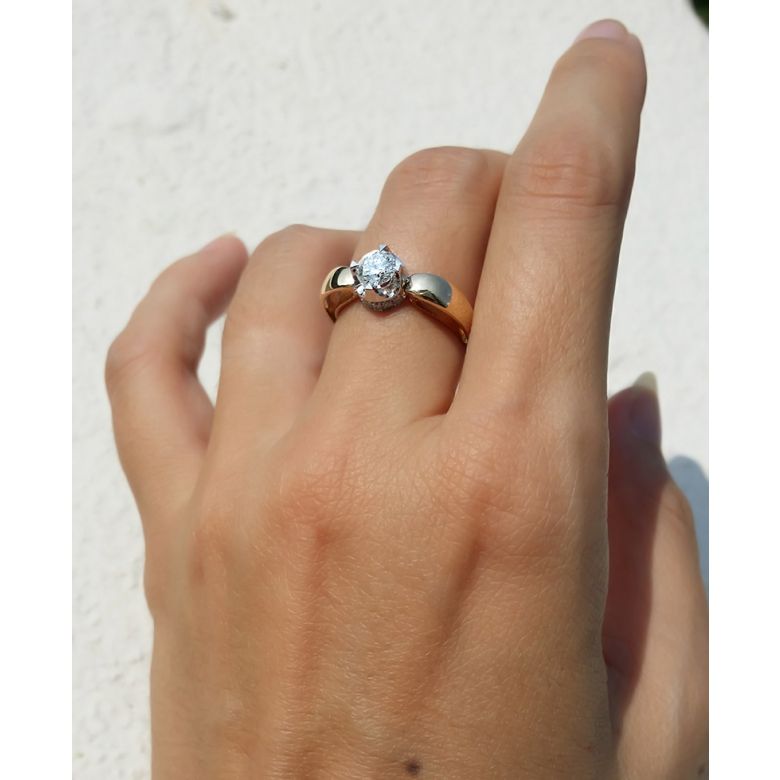 Anello di Fidanzamento Cuore Jefferson - Oro Giallo & Bianco con Diamanti | Gemperles - 1