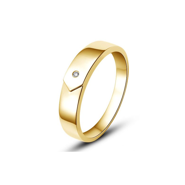 Fede Uomo - Oro giallo 4.06gr - Diamante 0.010ct - 2