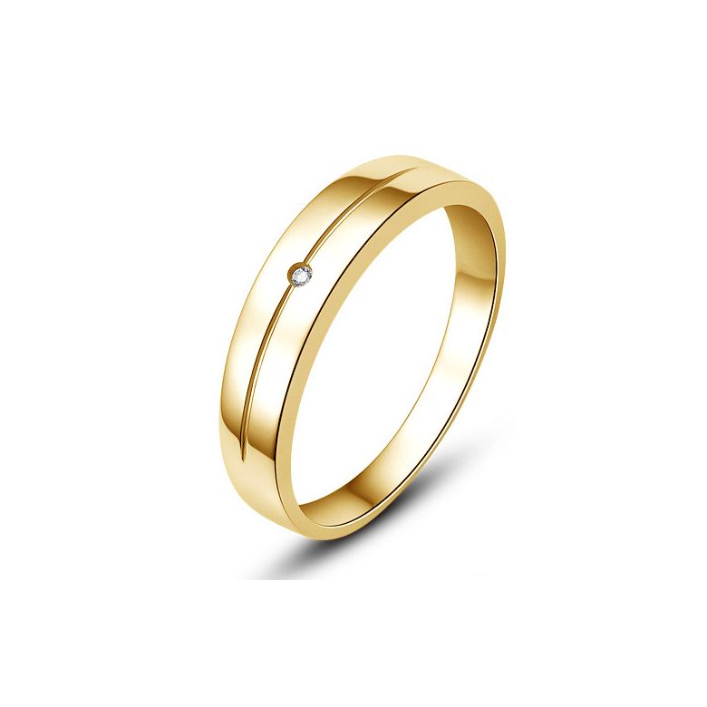 Fede Uomo - Oro giallo 4.92gr - Diamante 0.008ct - 1