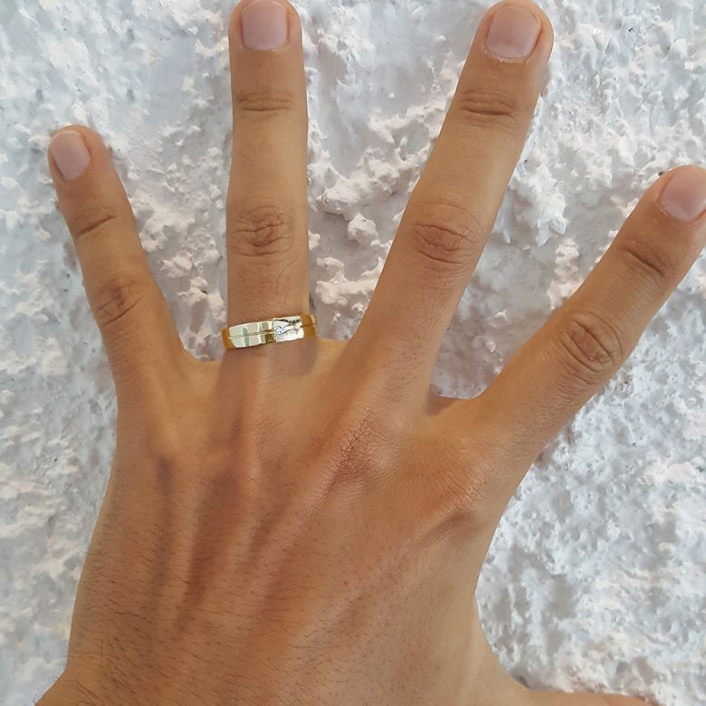 Fede Uomo - Oro giallo 4.92gr - Diamante 0.008ct - 3