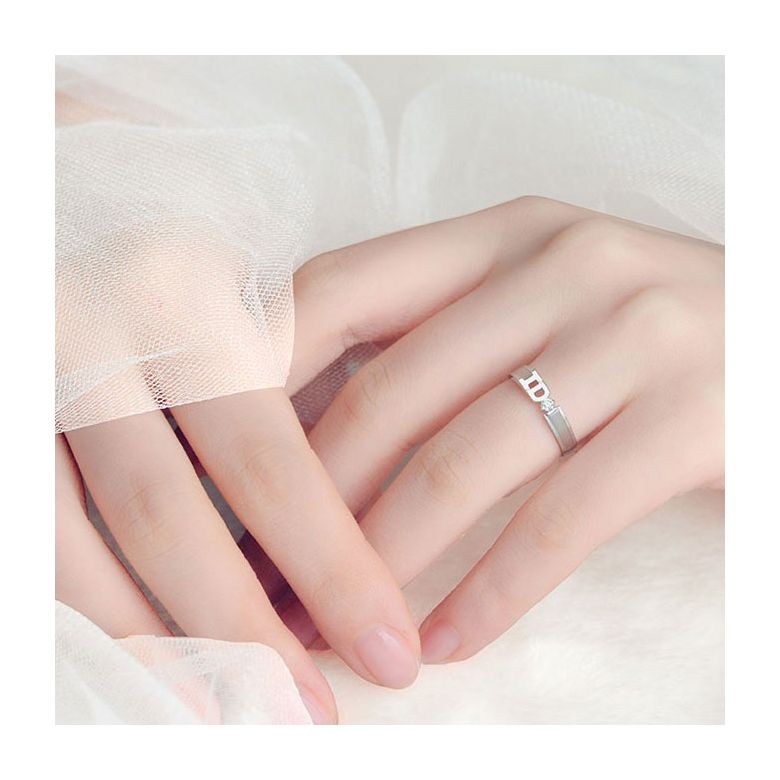 Fede Nuziale I Do - Anello Da Donna in Oro Bianco e Diamante - 6
