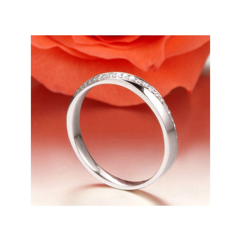 Fede Nuziale da Donna Téa - Oro Bianco e Diamanti - 4