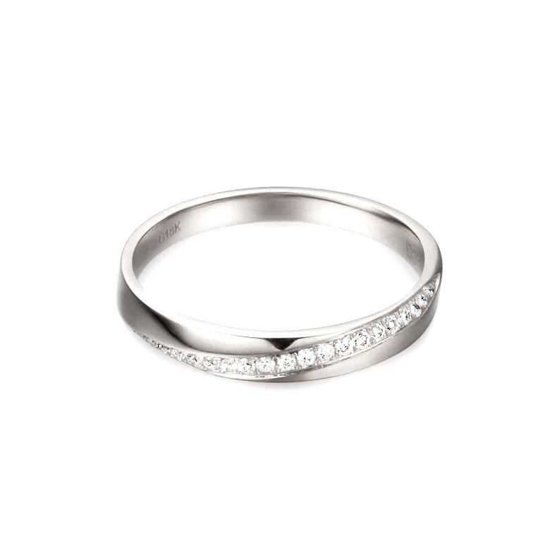 Fede Nuziale da Donna Téa - Oro Bianco e Diamanti - 5