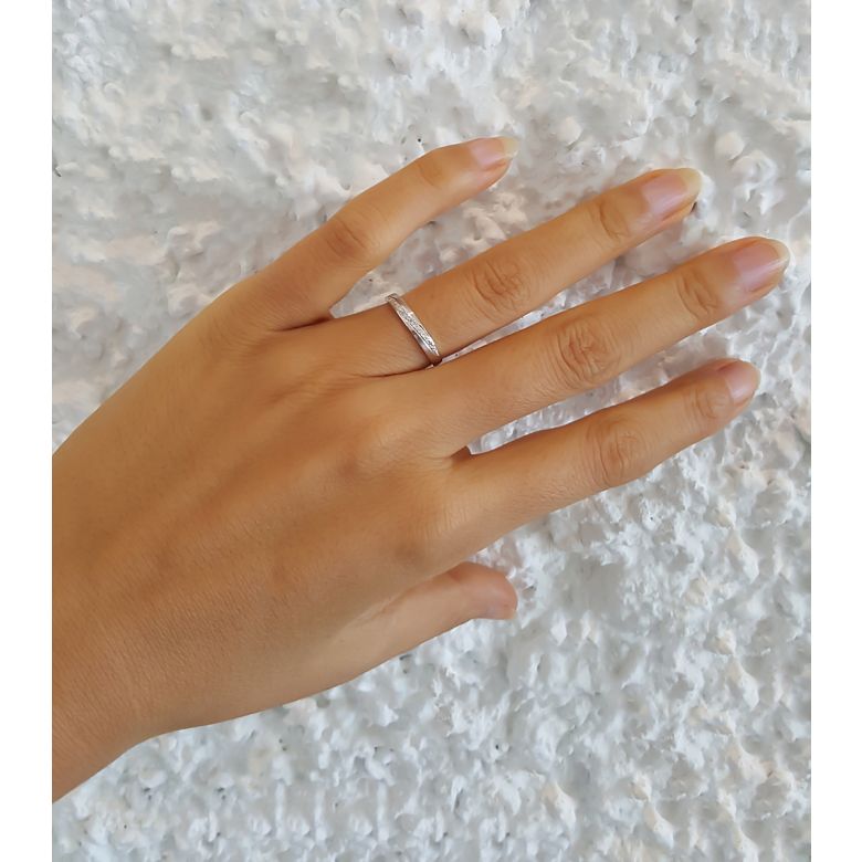 Fede Nuziale da Donna Téa - Platino e Diamanti - 2