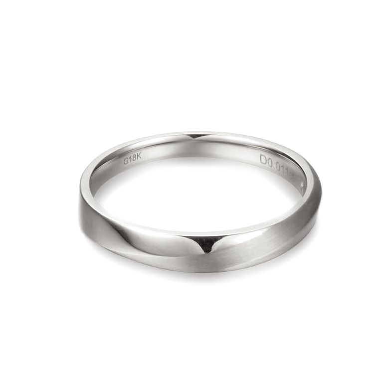 Fede Nuziale da Uomo Ovidio - Platino e Diamante Interno - 5