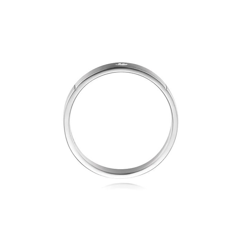 Fede Nuziale Hare - Anello Uomo Oro Bianco Lucido/Spazzolato - 4