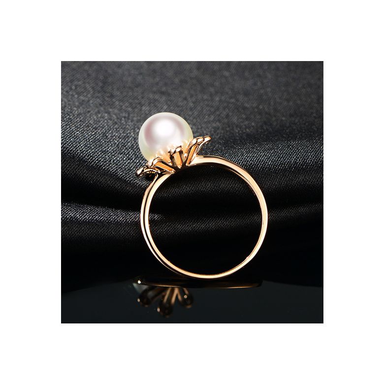 Anello Yuki No Hana - Oro Rosa, Diamanti e Perla Akoya - 4