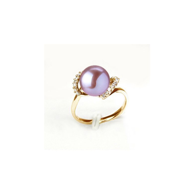 Anello Byzance - Oro Giallo 18kt, Diamanti e Perla d'Acqua Dolce - 6