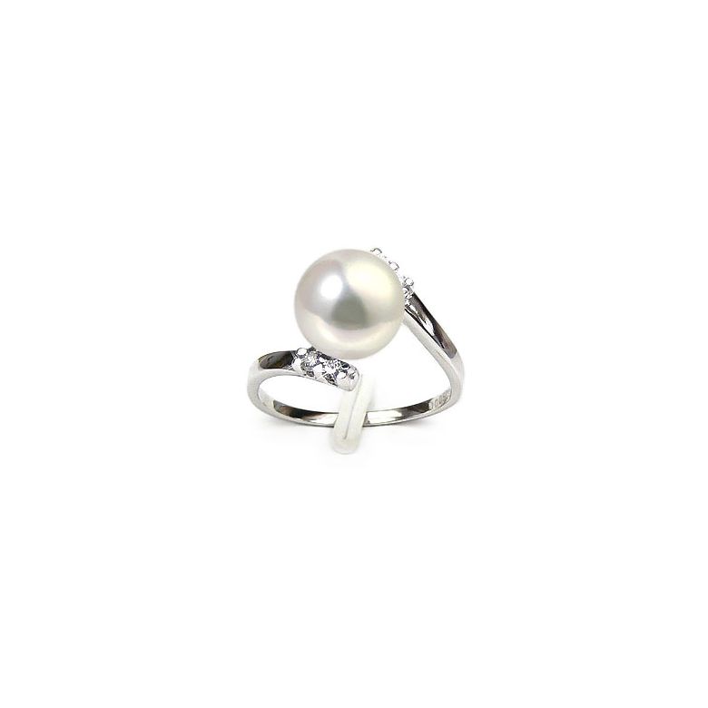 Anello Cyrano - Oro Bianco 18kt e Perla d'Acqua Dolce - 1
