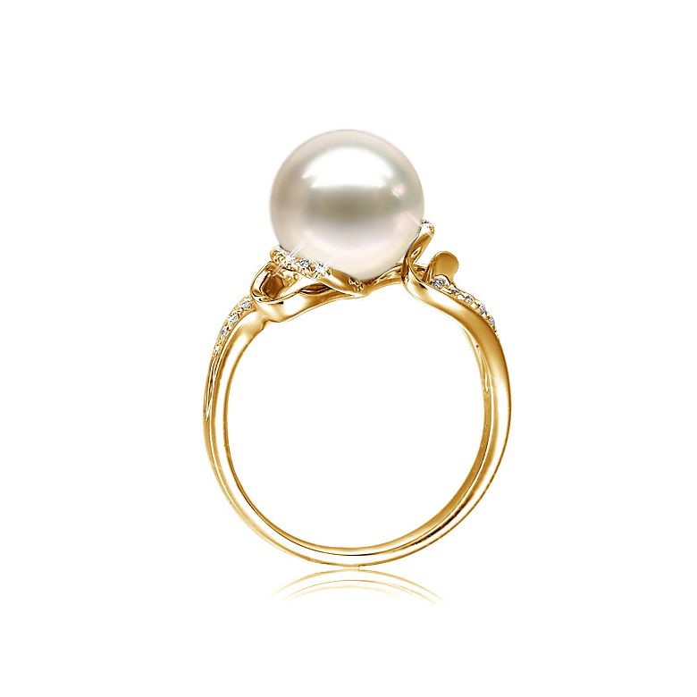 Anello Corinthe - Oro Giallo, Perla d'Acqua Dolce - 3