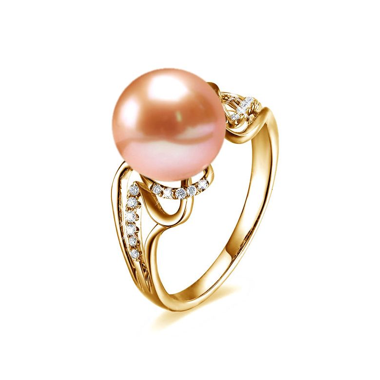 Anello Corinthe - Oro Giallo, Perla d'Acqua Dolce - 8