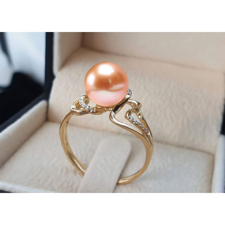 Anello Corinthe - Oro Giallo, Perla d'Acqua Dolce - 9