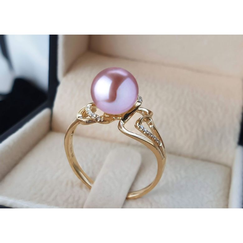 Anello Corinthe - Oro Giallo, Perla d'Acqua Dolce - 11