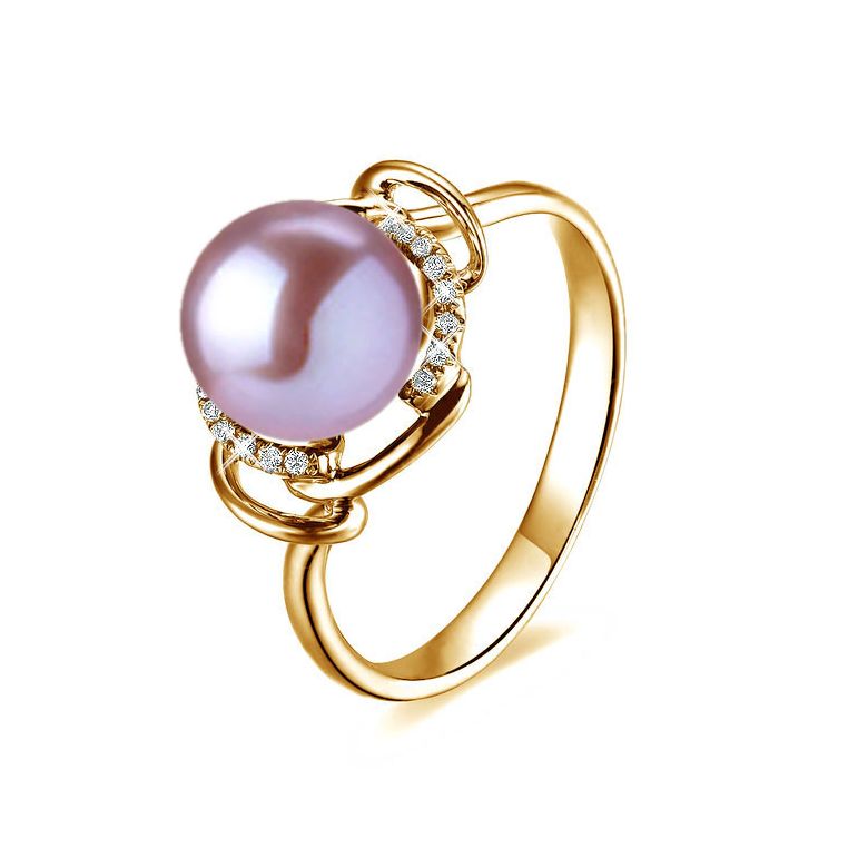 Anello Assos - Oro Giallo, Perla d'Acqua Dolce - 5