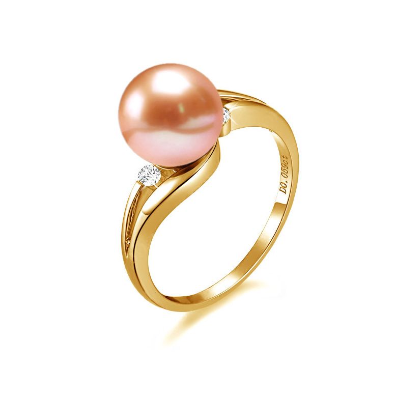 Anello Feuilles de Style - Oro Giallo 18kt e Perla d'Acqua Dolce - 4