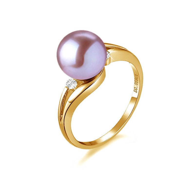 Anello Feuilles de Style - Oro Giallo 18kt e Perla d'Acqua Dolce - 7