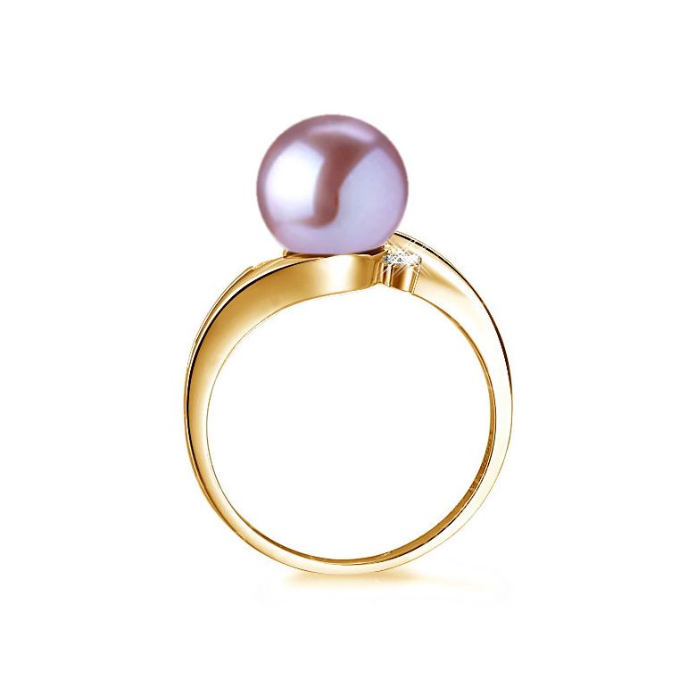 Anello Feuilles de Style - Oro Giallo 18kt e Perla d'Acqua Dolce - 9