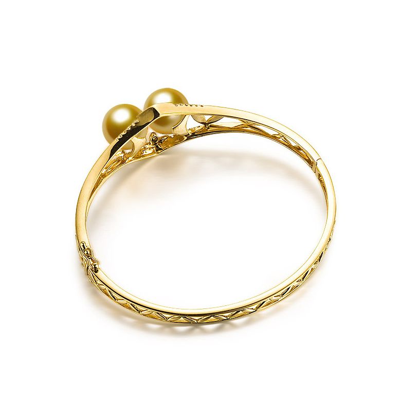 Braccialetto Vegetale Sublime - Oro Giallo, Perla dei Mari del Sud - 4