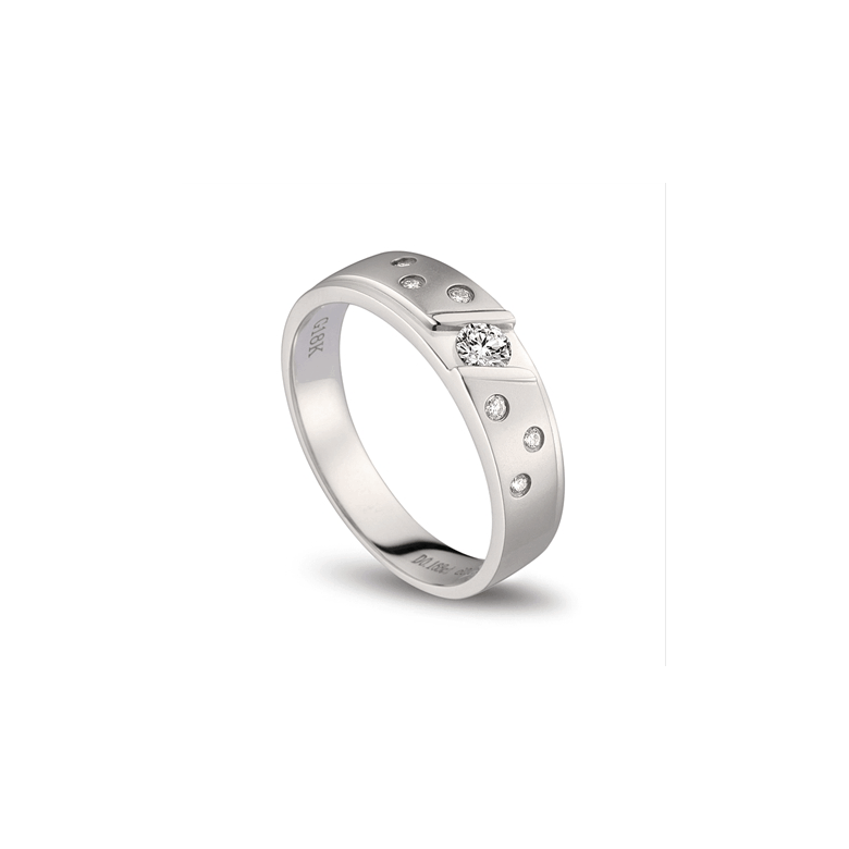 Fede Nuziale da Uomo Mirabeau - Platino, Diamanti - 1