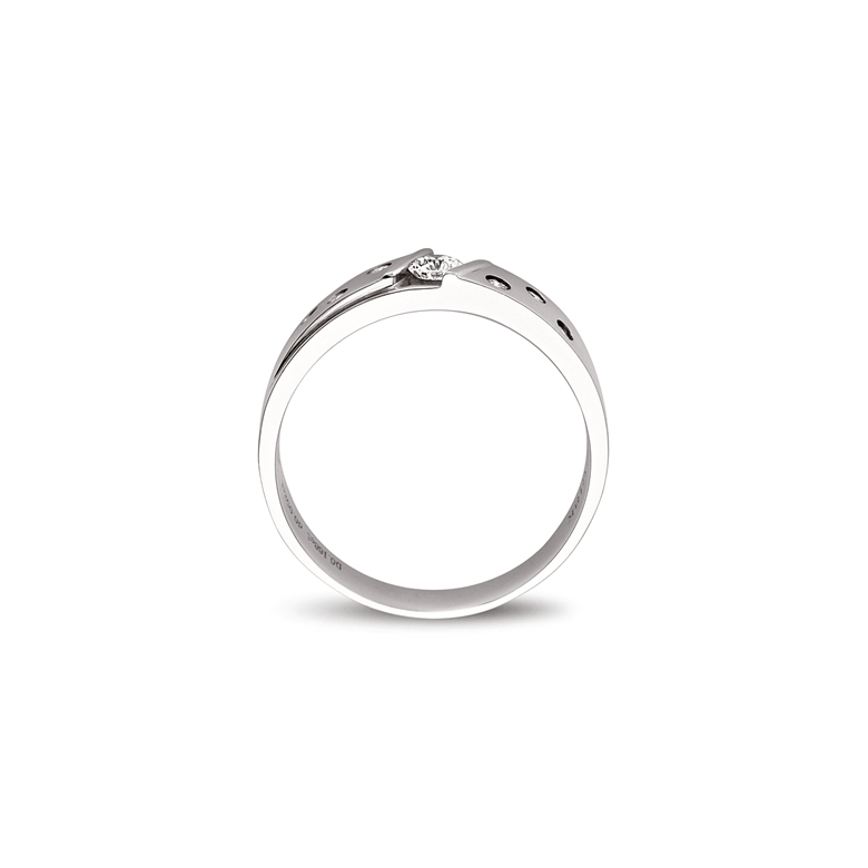 Fede Nuziale da Uomo Mirabeau - Platino, Diamanti - 3