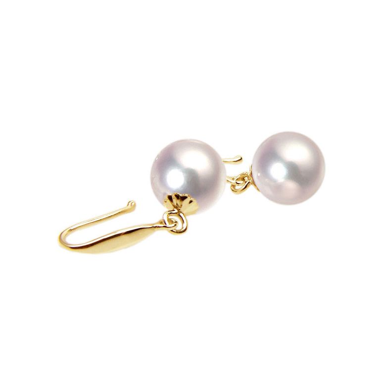 Orecchini Pendenti Yuko - Perle Akoya Bianche 7/7.5mm GEMMA - Gancetti Oro Giallo - 1