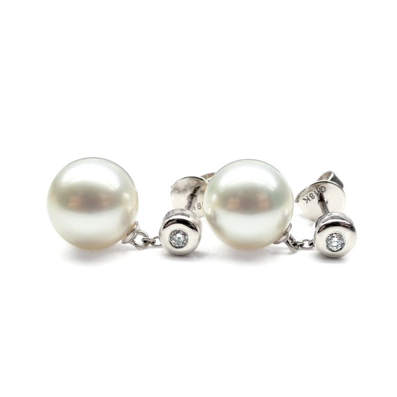 Orecchini Albrizzi - Perle d'Acqua Dolce Bianche, Oro Bianco - 3