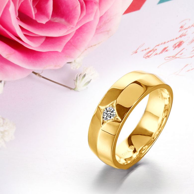 Anello per Uomo in Oro giallo 18ct. Diamante centrale | Borgia - 4
