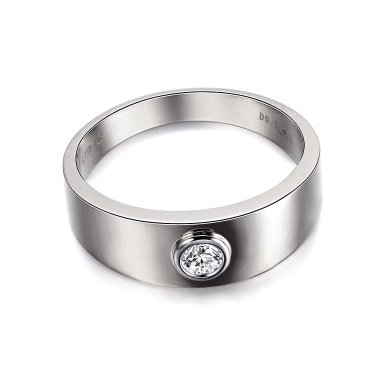 Anello per Uomo Melo - Oro Bianco con Diamante Solitario | Gemperles - 3