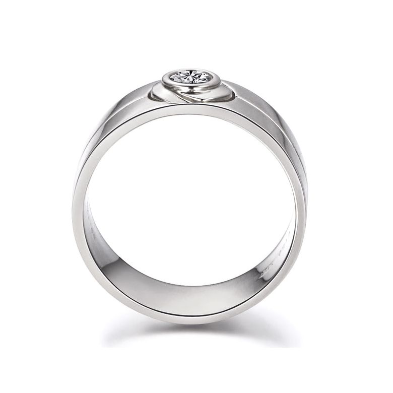 Anello da Uomo in Oro bianco 18 carati. Anello con diamante | Octave - 6