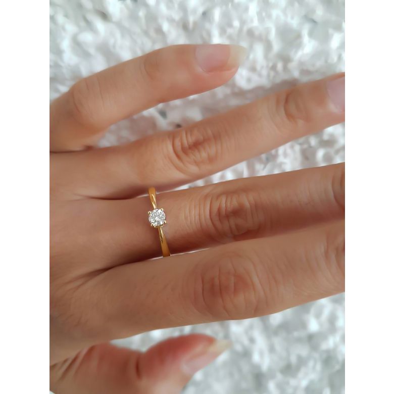Anello di Fidanzamento Donna Richelieu - Oro Giallo & Diamante Solitario | Gemperles - 2