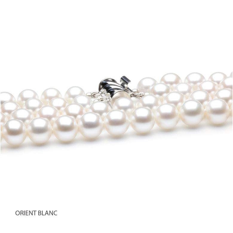 Collana A Due Fili Folies Wagram - Perle d'Acqua Dolce Bianche - 7/7.5mm, AAA - 6