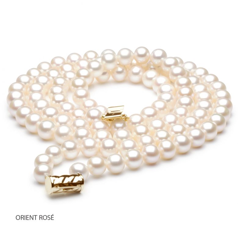 Collana A Due Fili Folies Wagram - Perle d'Acqua Dolce Bianche - 7/7.5mm, AAA - 8