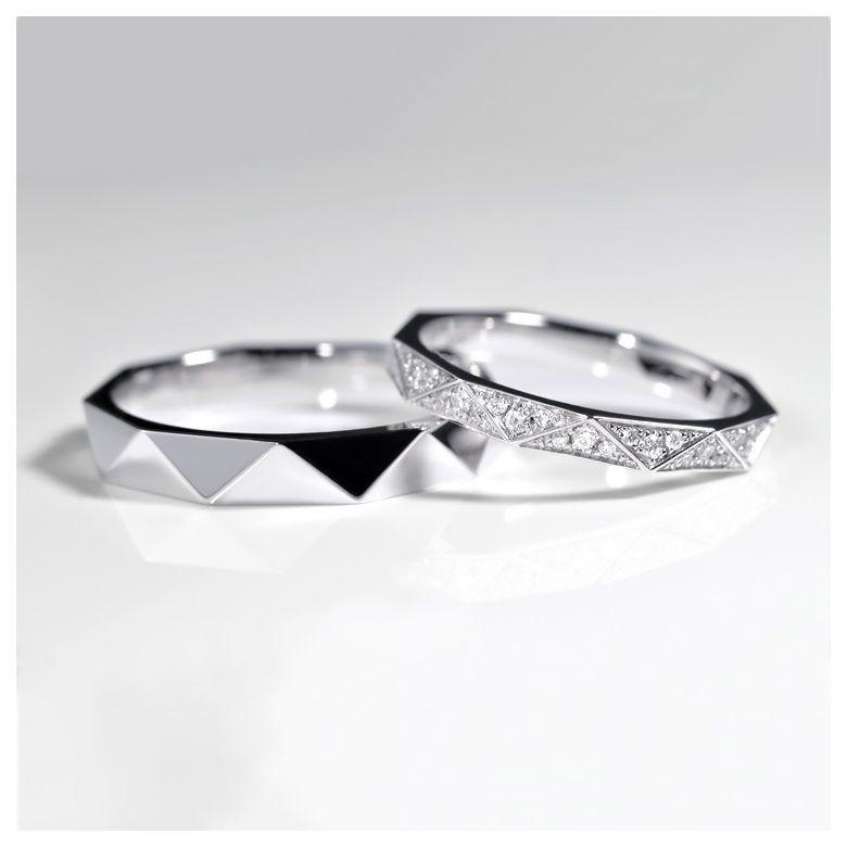 Anello Uomo Triangulaire - Oro Bianco Finitura Lucida - 3