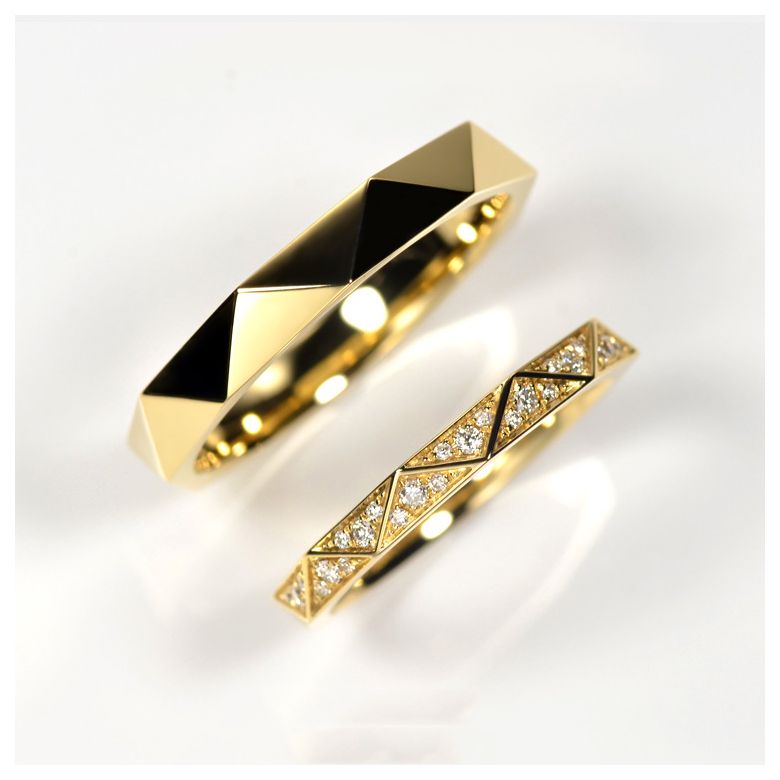 Anello Uomo Triangulaire - Oro Giallo Finitura Lucida - 3