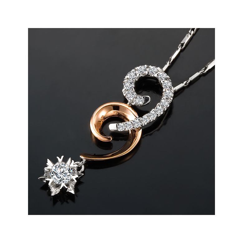 Ciondolo 99 - Oro bianco e rosa - Diamanti 0.300ct - 3